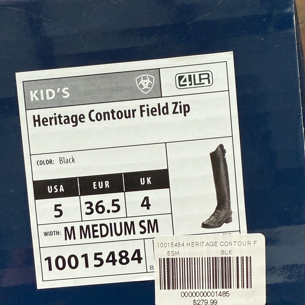 Ariat Heritage Contour Field Zip Boots - Black